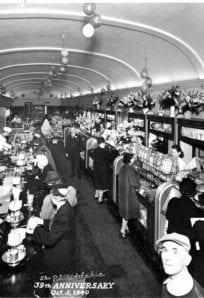 Philadelphia 1939 Vintage pastry shop inside the history museum celebrating 39th anniversary black and white photo.