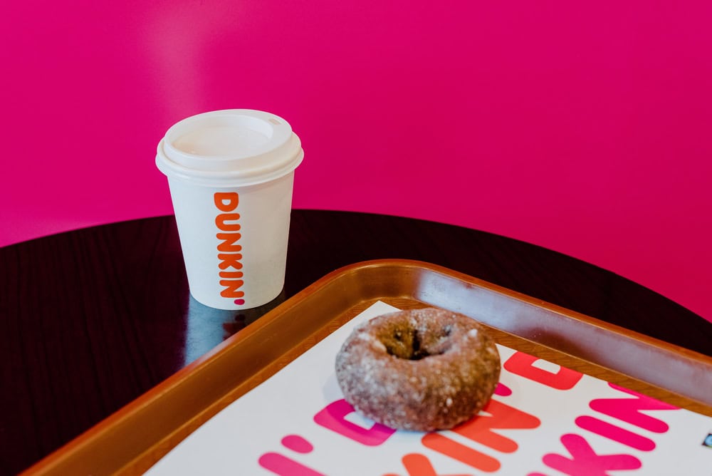 Dunkin coffee and donut