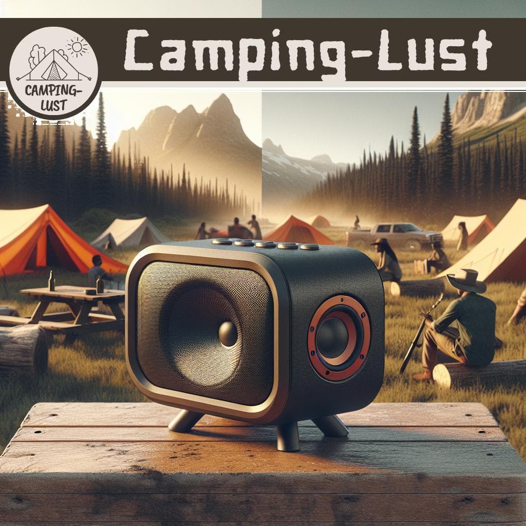 Ein Bild von Camping-Stereolautsprechern in einem idyllischen Wald: Genieße Musik im Freien mit tragbaren Lautsprechern, die speziell für Campingabenteuer entwickelt wurden. Die Lautsprecher sind wetterfest, robust und liefern einen klaren, kraftvollen Klang. Ideal für Lagerfeuerabende und Outdoor-Aktivitäten.