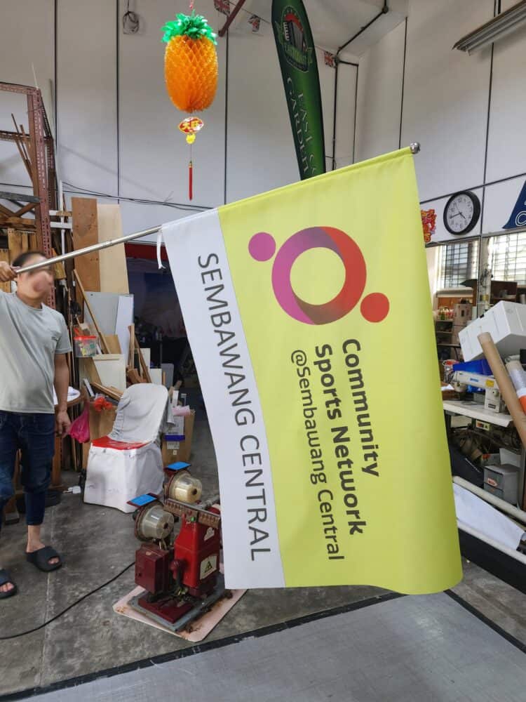 Holding flag with telescopic pole Flag Printing