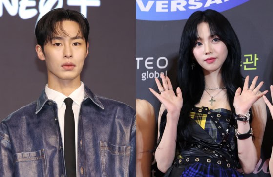 Actor Lee Jae-wook, left, and singer Karina of aespa