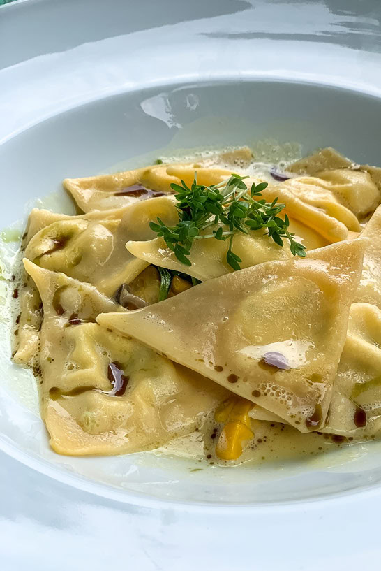 Ziegenkäse Ravioli im Restaurant Richard Löwenherz in Dürnstein