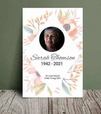 Geometrical floral order of service funeral (008) Geometrical floral order of service funeral (008) - Free Funeral Order of Service Template