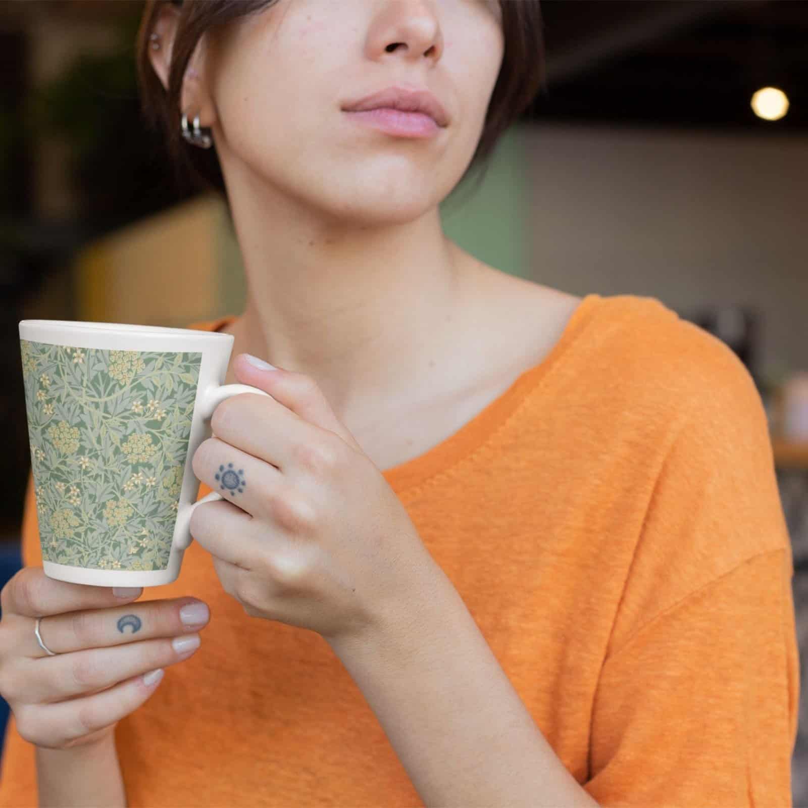 William Morris 17oz Ceramic Mug (47) William Morris Coffee Cup – Jasmine, 17oz Ceramic Mug