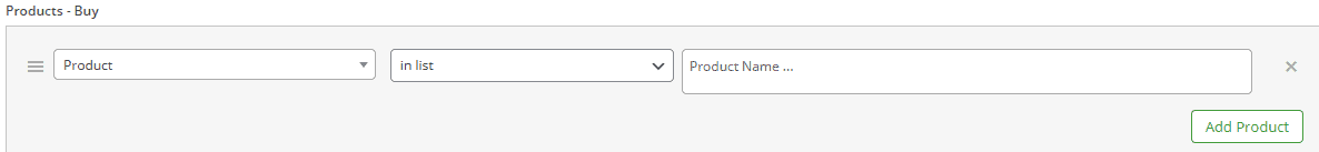 Selects products to buy to enable the rule