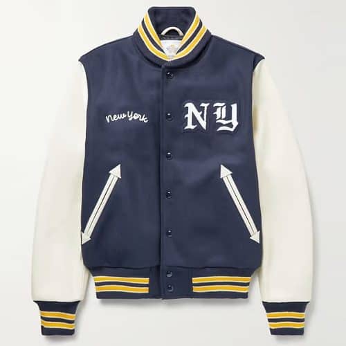 GOLDEN BEAR◆スタジャン/M/--/NVY// Golden Bear Varsity Jacket |Navy \u0026 Brown| V80CP-NVY
