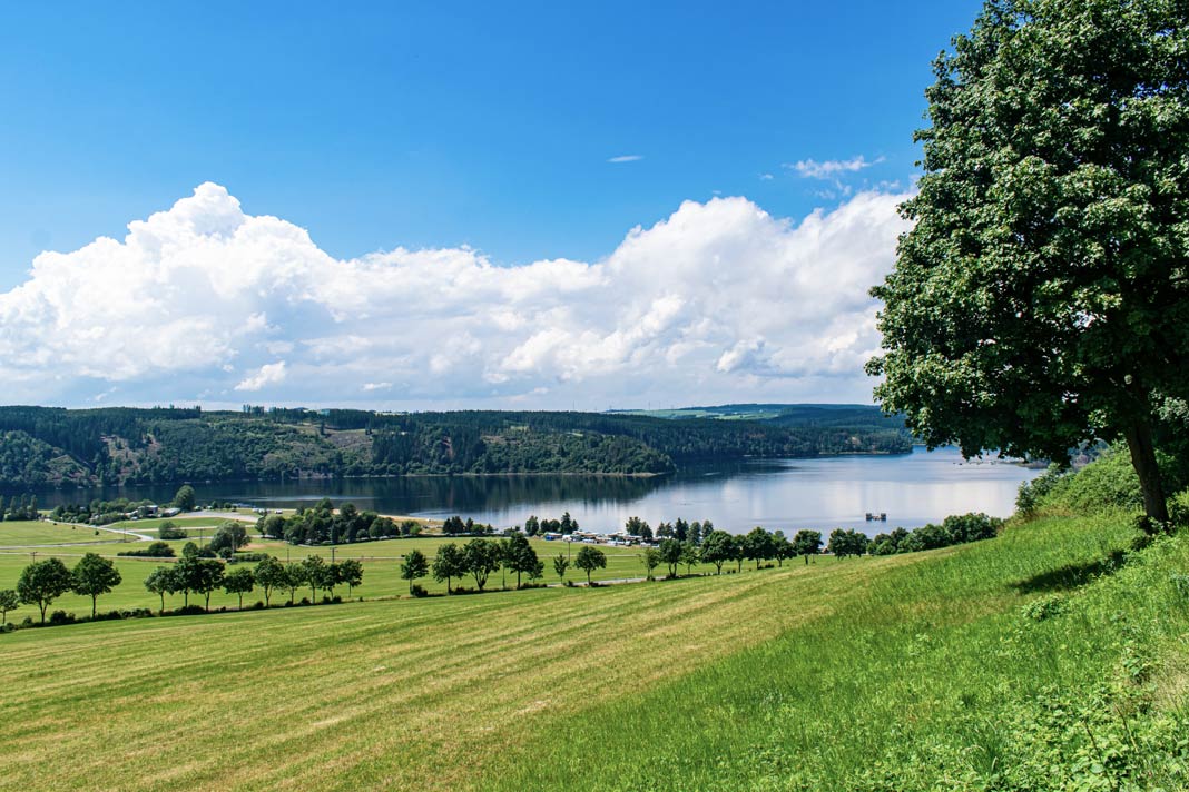 Blick auf die Bleilochtalsperre