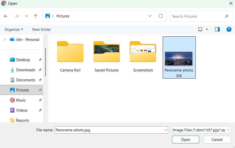 The Ultimate Guide to Viewing 360 Panoramas Online (No App Required) 2 Step 1.2 - The upload process in progress, showing file selection.