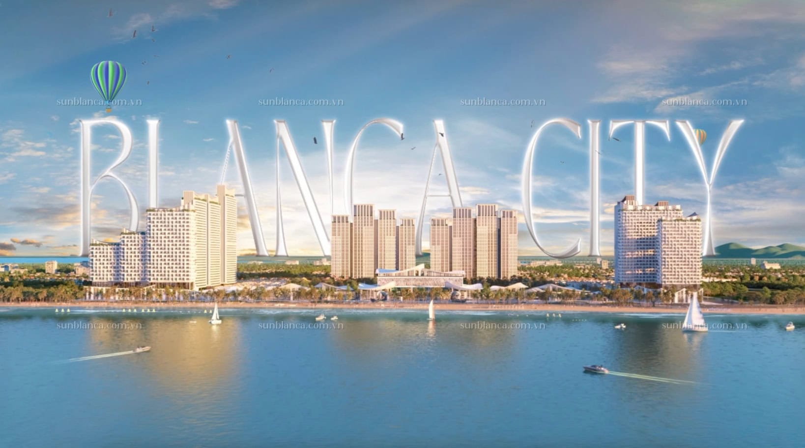Phối cảnh tổng thể các tòa tháp tại dự án Blanca City Vũng Tàu.