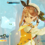 Déguisement de personnage de jeu vidéo avec épée dans un environnement fantastique, animation colorée et détails de la scène de combat en mode RPG.