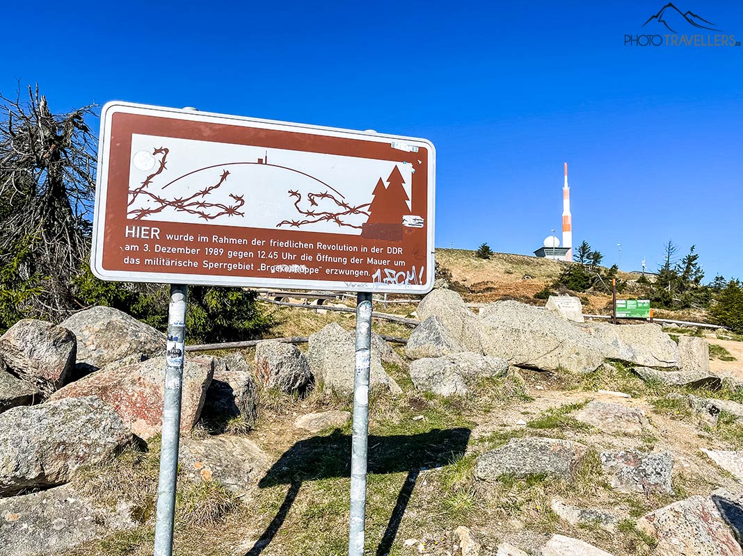 Die Brocken Gedenktafel im Harz