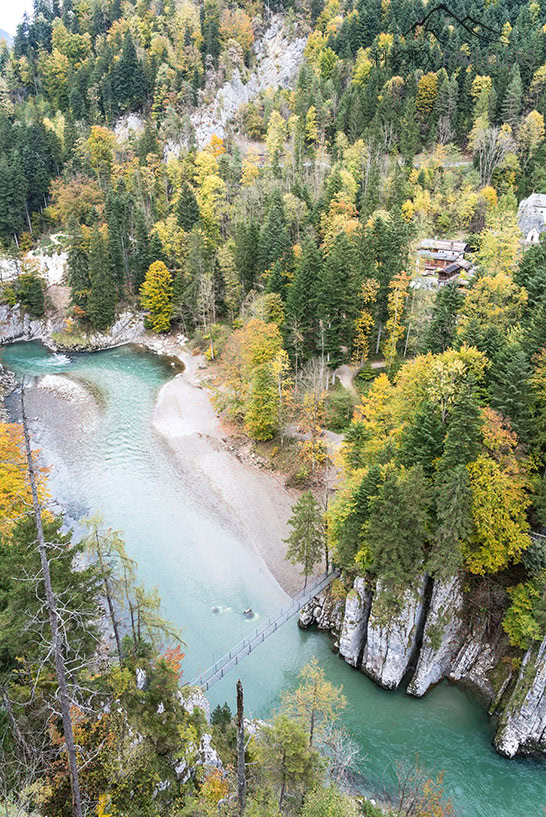 Die Hängebrücke in der Entenlochklamm