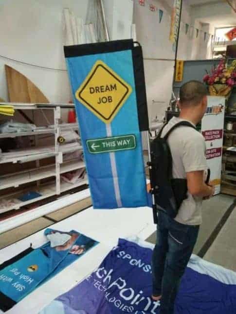 Rectangle backpack banner