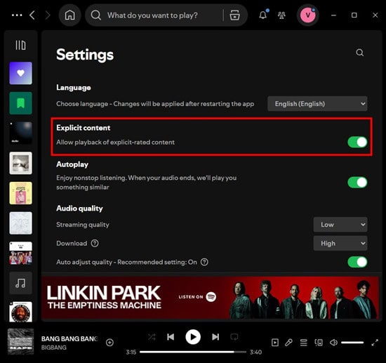 How to Turn On/Off Explicit on Spotify - Build My Plays