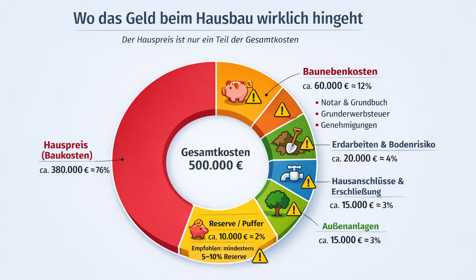 Wo das Geld beim Hausbau wirklich hingeht