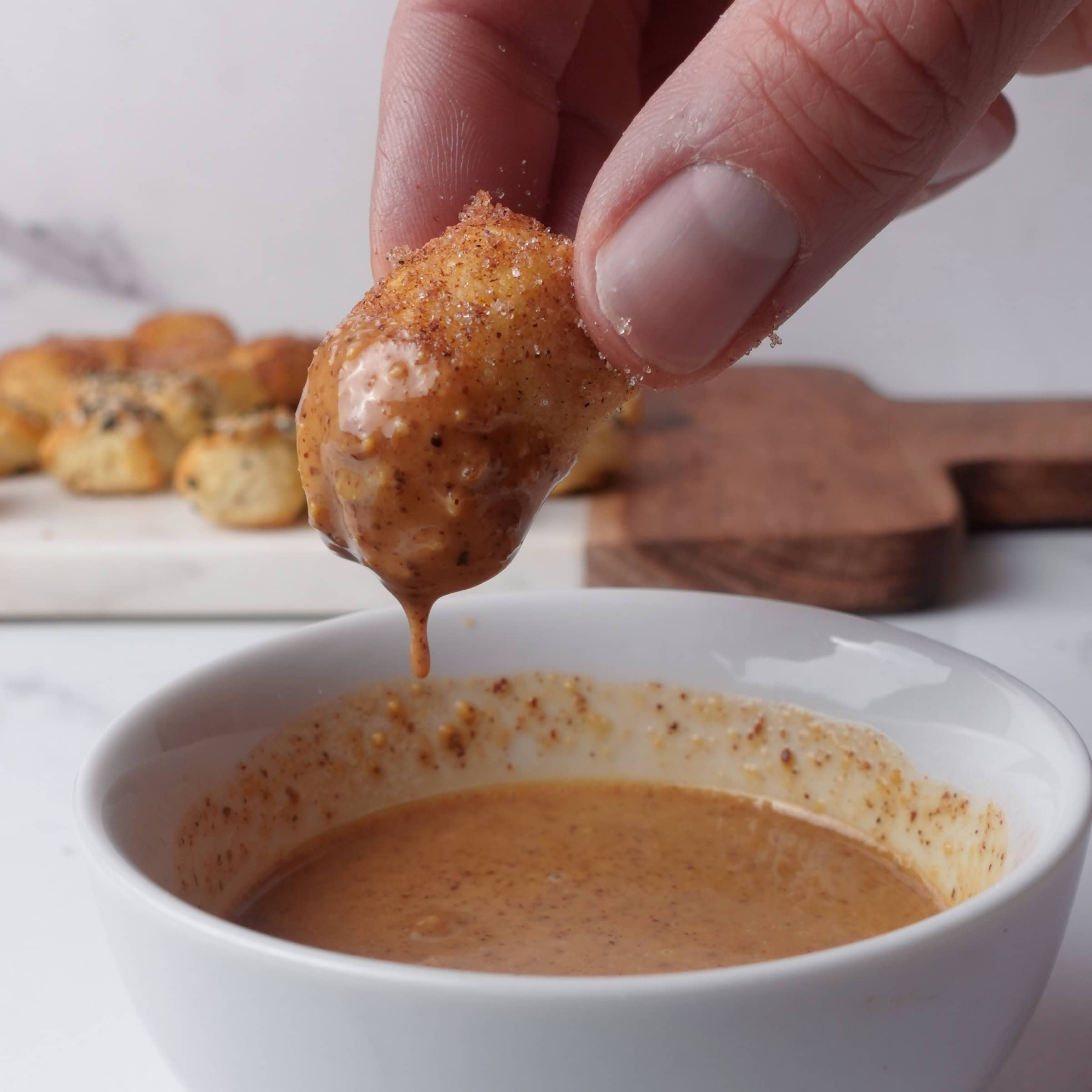 Almond flour bagel bites with almond butter