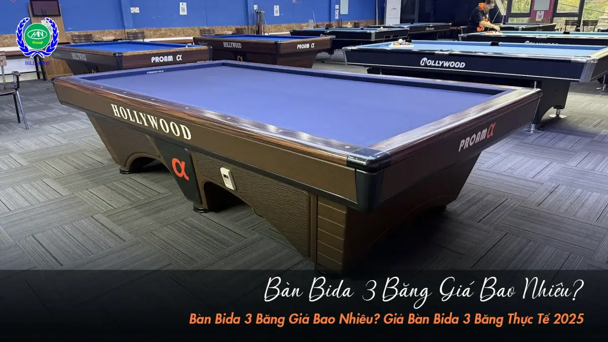 Bàn bida 3 băng giá bao nhiêu? Tư vấn chi tiết theo từng phân khúc | Bida Hoàng Anh Nam Group