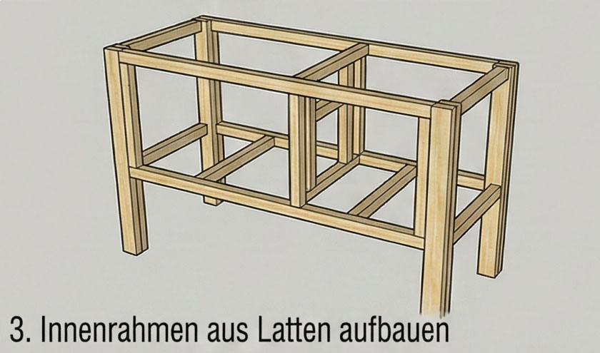 Innenrahmen aus Latten aufbauen