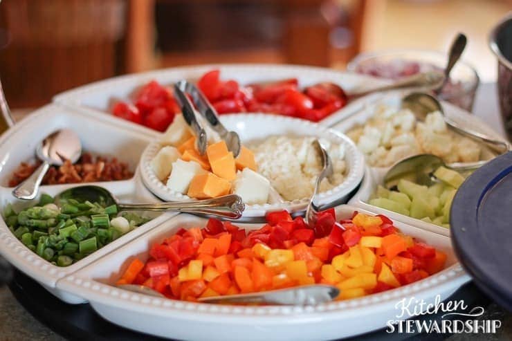 Pasta Salad Bar for a party with a big group - all the amazing toppings to choose from Pasta Salad Bar for a party with a big group all the amazing toppings to choose from