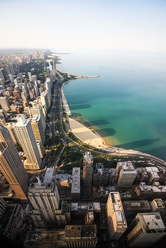 Rundumsicht aus dem 360 Chicago