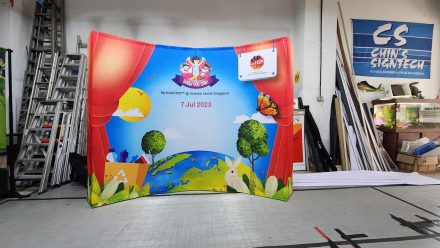 10ft Fabric Pop up display Curve shape for Science Center