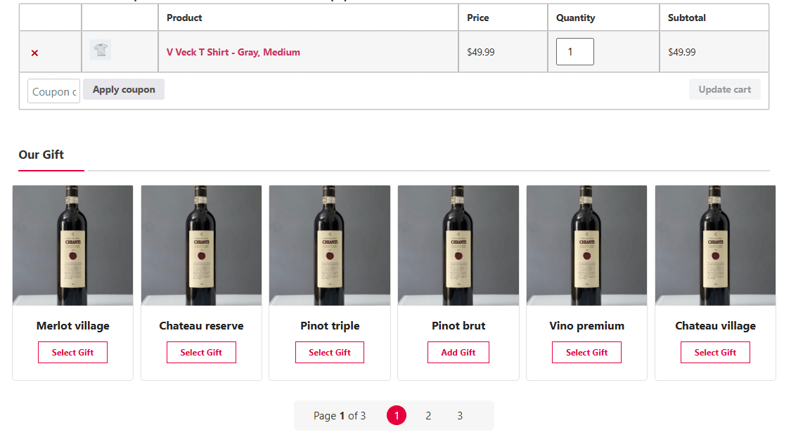 Show gift in grid layout