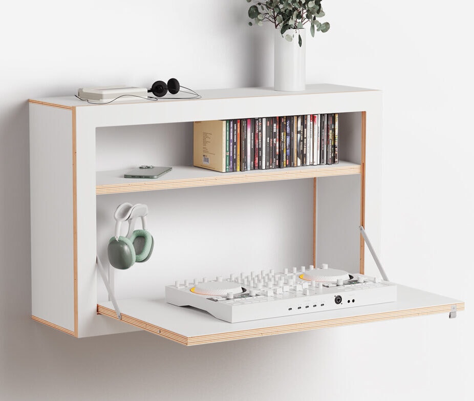 Fläpps Box Sekretär-in 80x50x20 | Klappbarer Wandschreibtisch mit viel Stauraum