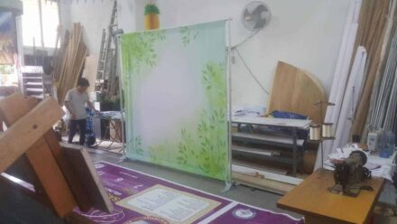 Portable Backdrop with Fabric Banner