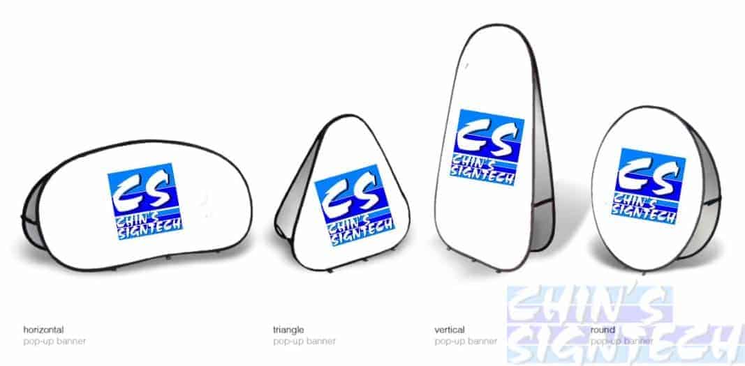 Different kind of shapes on A frame pop up display banner Different kind of shapes on A frame pop up display banner