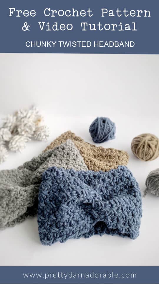 blue crochet headband