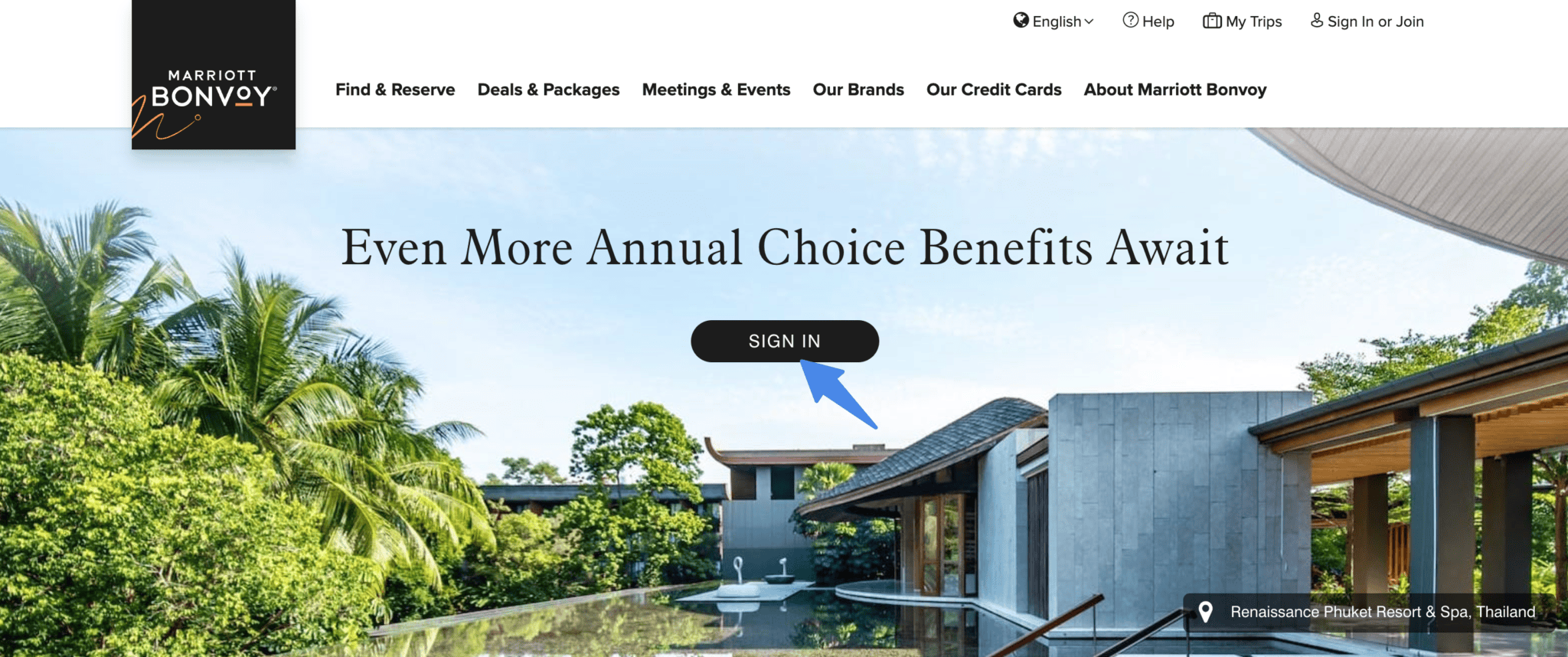Marriott Annual Choice Benefit: What to Pick at 50 and 75 Nights 1 Marriott Annual Choice Benefit selection portal