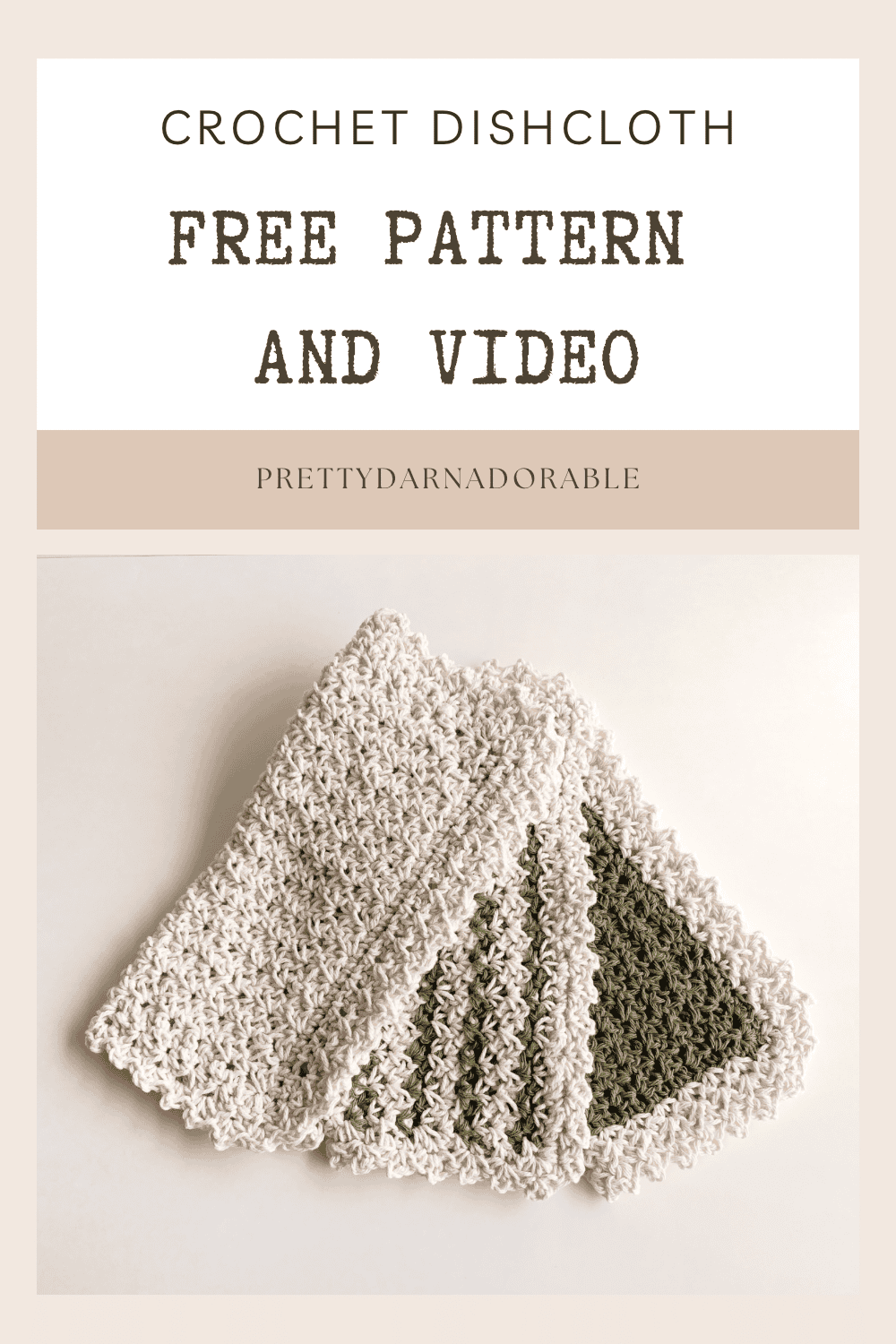 green and crochet dishcloth in stripes and solids