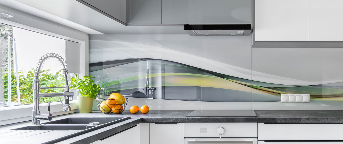 Küchenrückwand aus Glas