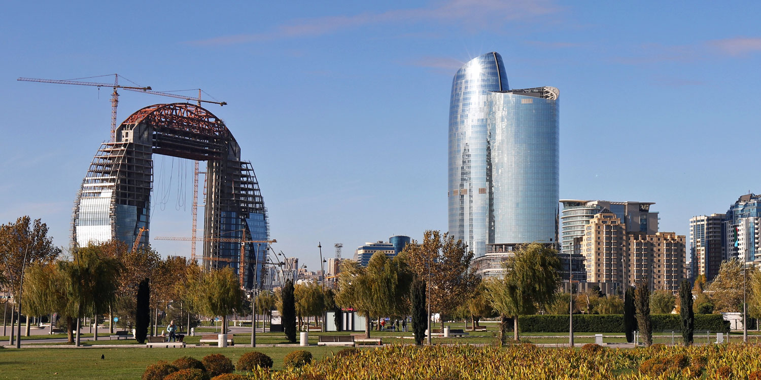 Baustelle des Crescent Hotels in Baku