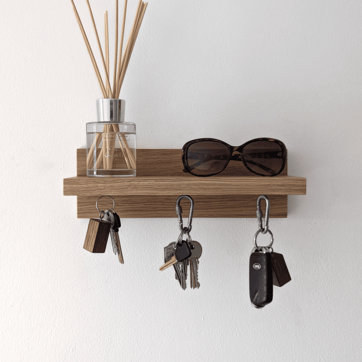 Solid Oak Key shelf - straight view