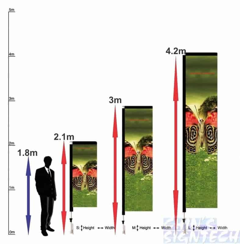Outdoor Rectangle Banner / Block Flag size
