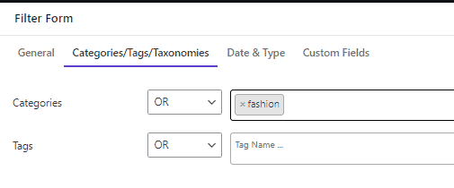 choose fashion from category filter