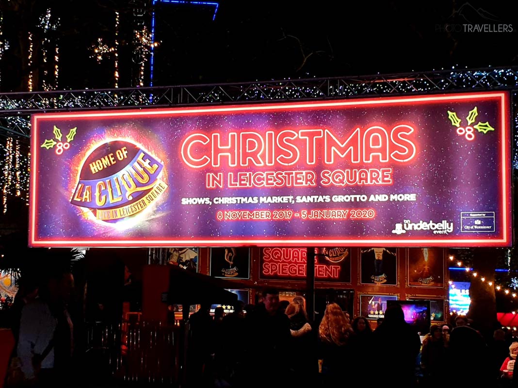 Der Leicester Square Weihnachtsmarkt in London