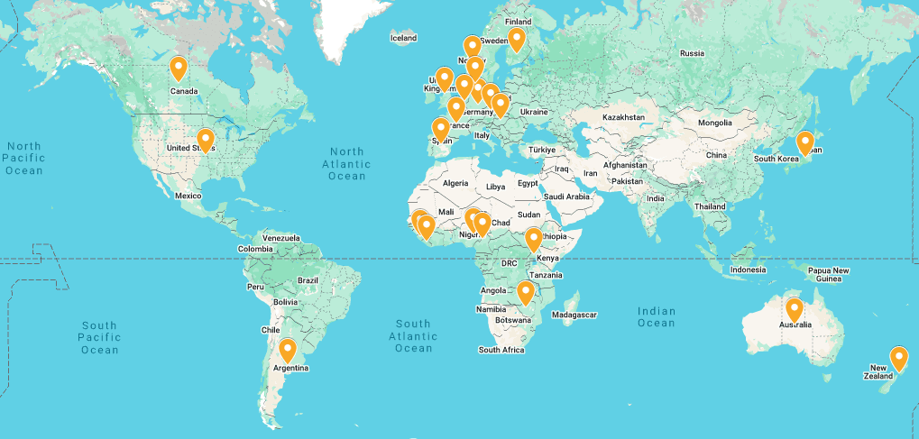 ICOMBO Members map