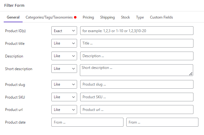 Filter products before add product purchase note