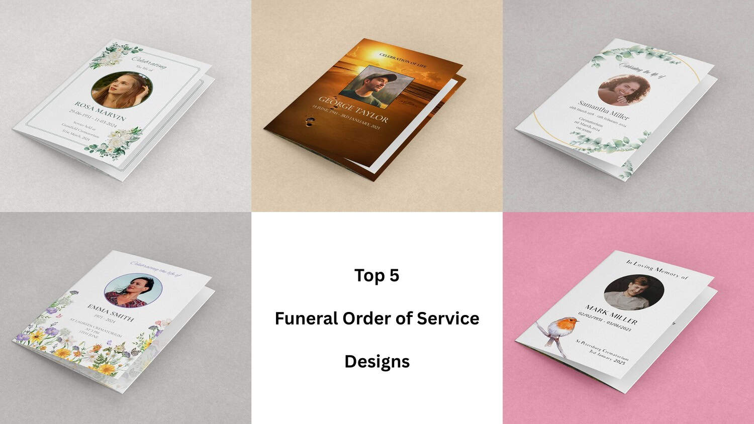 Top 5 Funeral Order of Service Designs