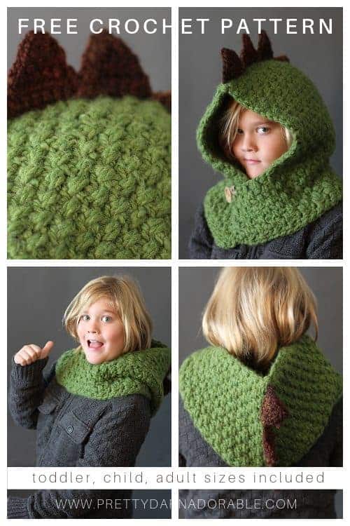 free crochet dino hood pattern