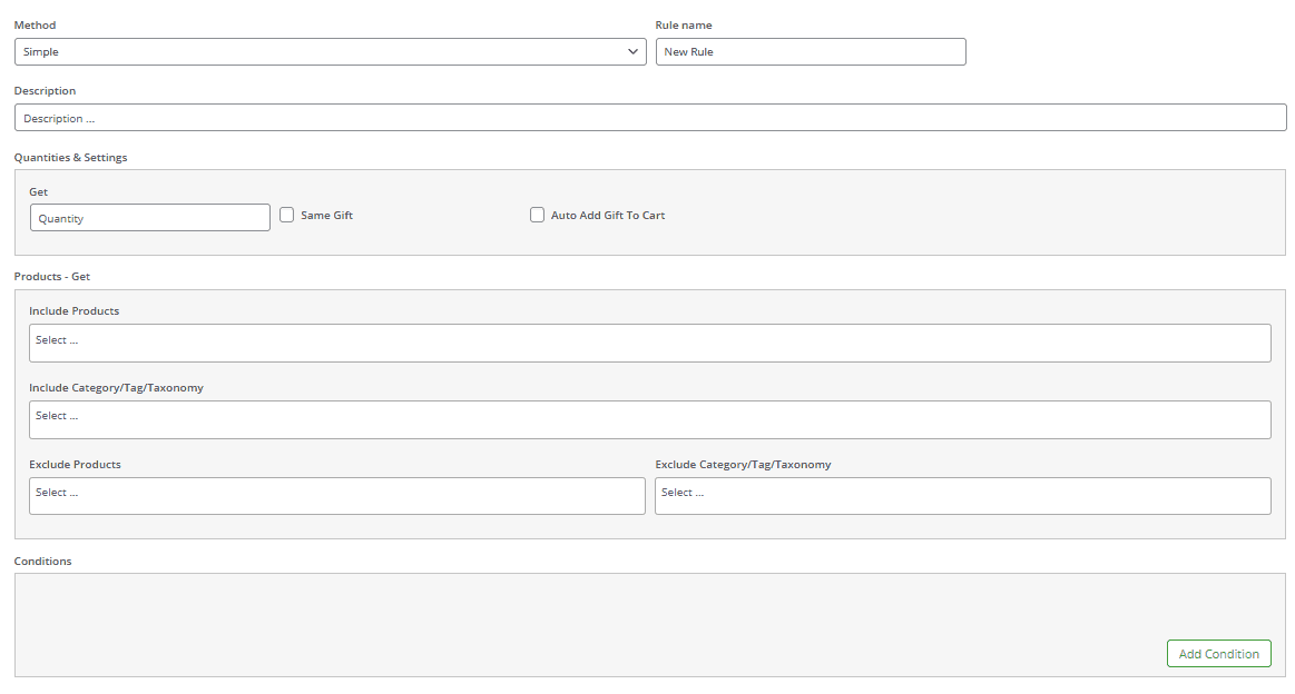Free gift olugin rule page