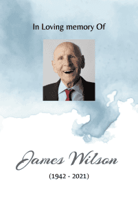 Water colour splash funeral memorial cards 007 Water colour splash funeral memorial cards 007 – Funeral Order of Service Template
