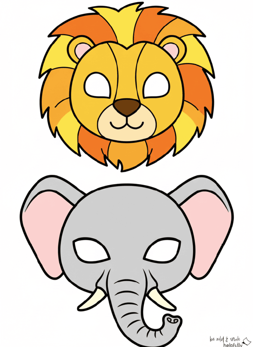 Angemalte Tiermasken für Kinder