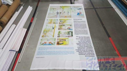 75 gsm polyester fabric with graphics for exhibition decoration (2)