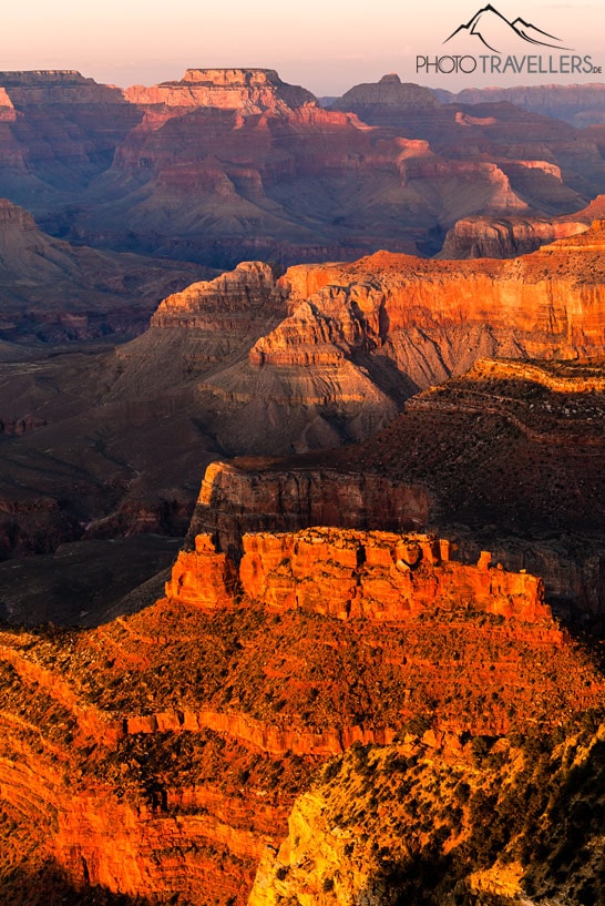Der Sonnenuntergang am Grand Canyon South Rim