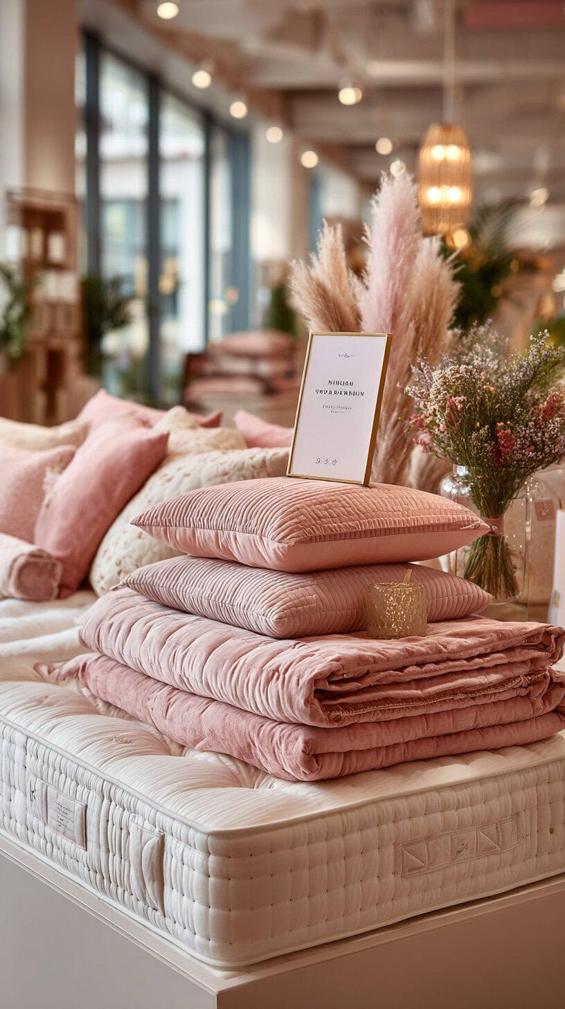 Save Money on Bensons for Beds Bedding on a matress in a showroom.