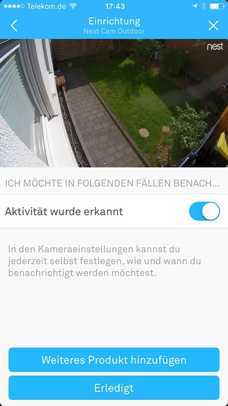 Nest Cam Outdoor - Einrichtung