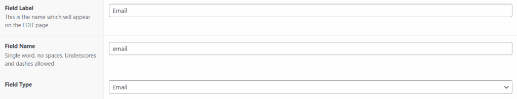Set author’s email address for new field group in WooCommerce product